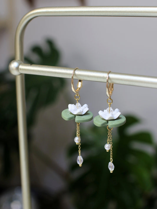 Water Lily Droplet Earrings