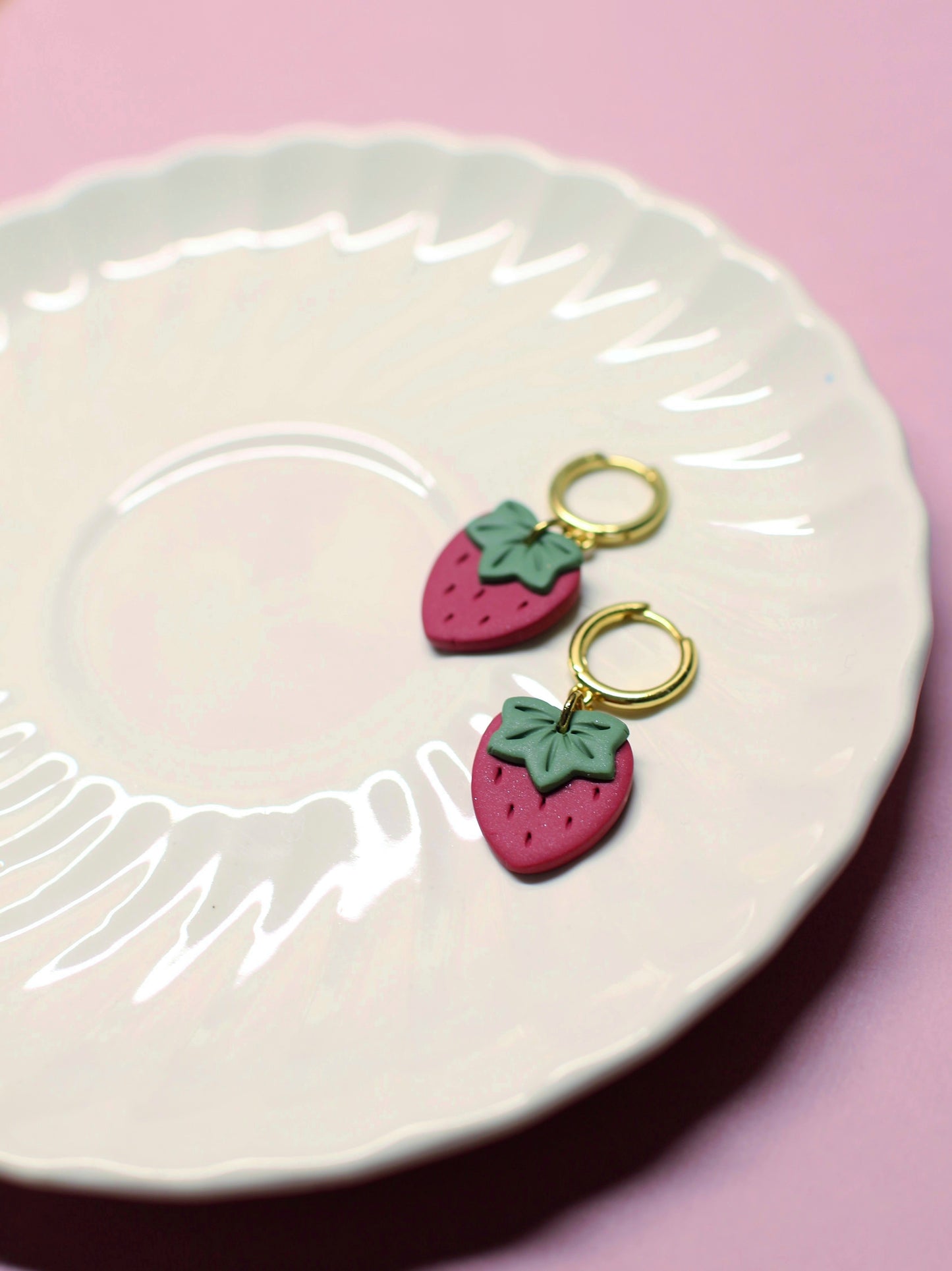 Strawberry Cuties 2.0 - Huggie Earrings