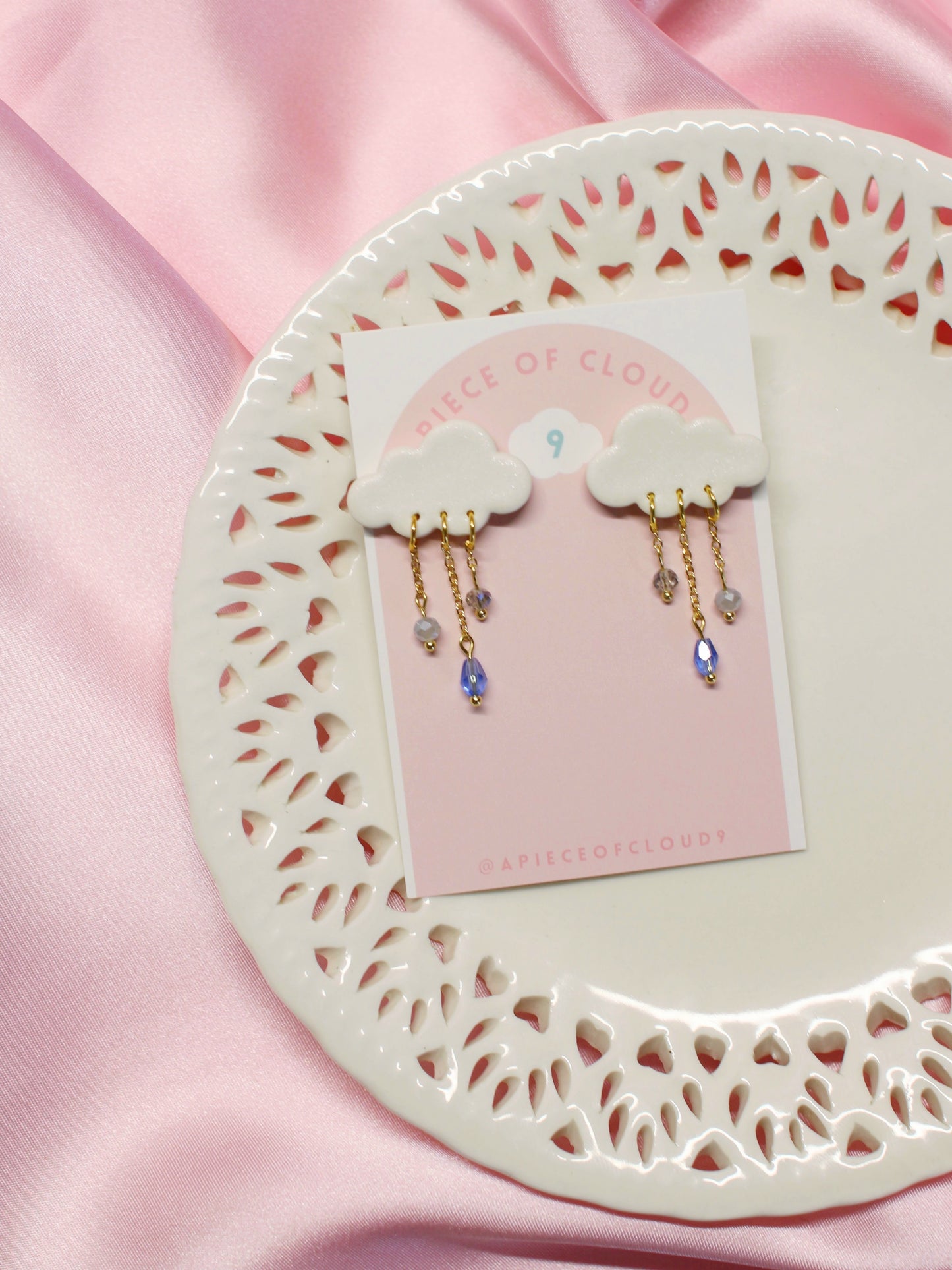 Spring Dewdrops - Statement Cloud Earrings