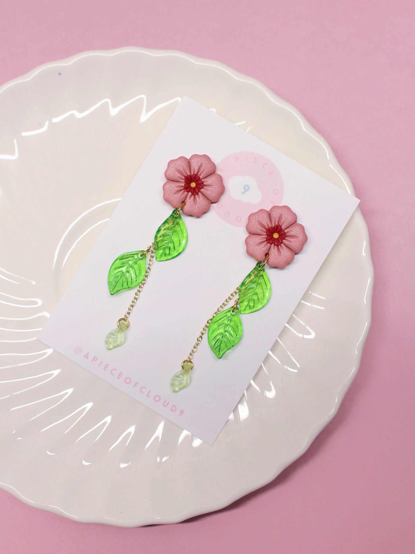 Hibiscus Droplets - Statement Earrings