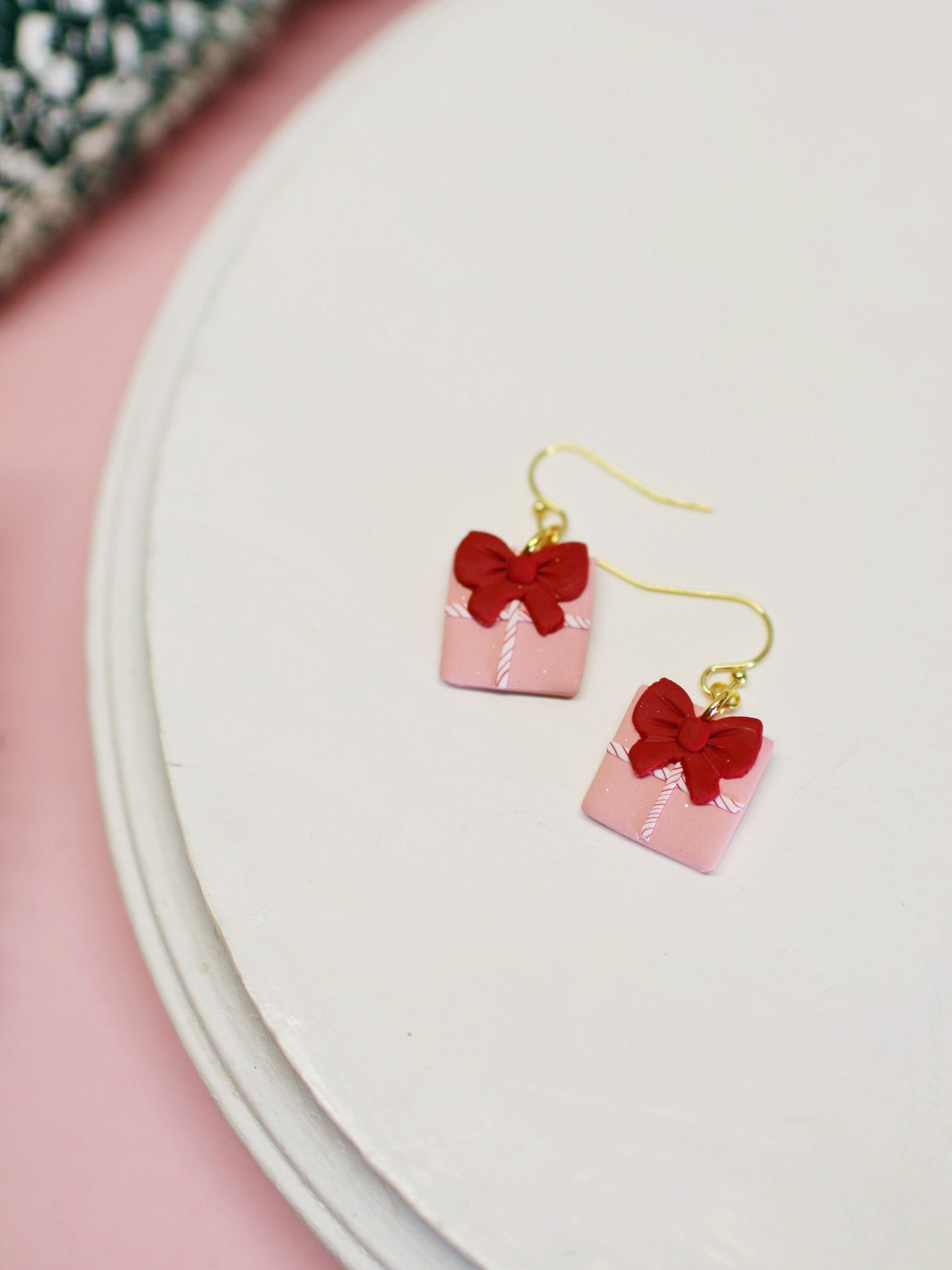 A Pink Christmas - Christmas Earrings