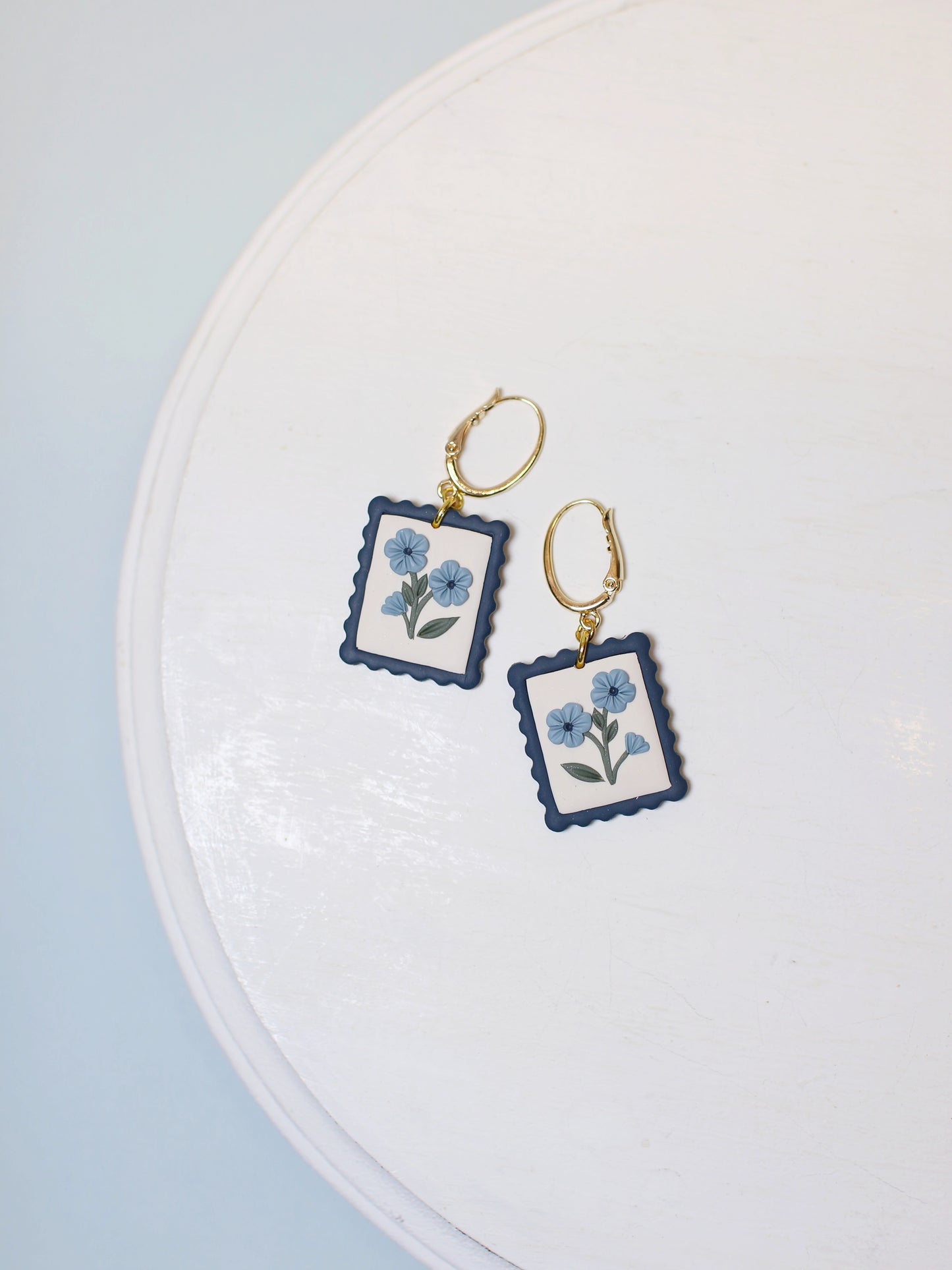 Azure - Postage Stamp Earrings