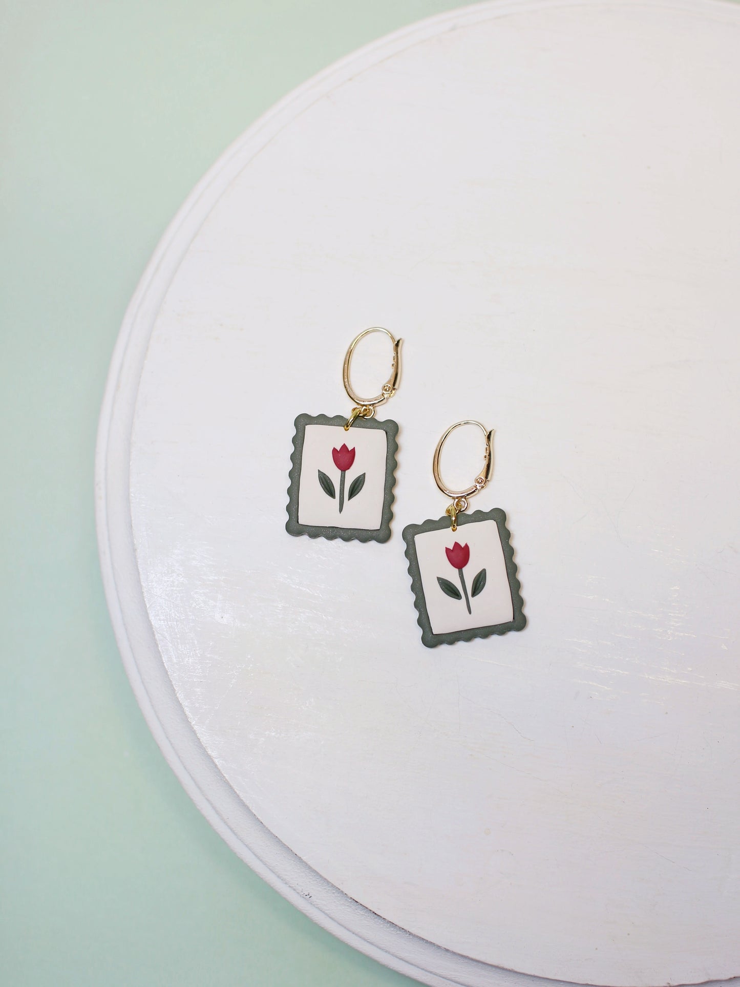 Tulips - Postage Stamp Earrings