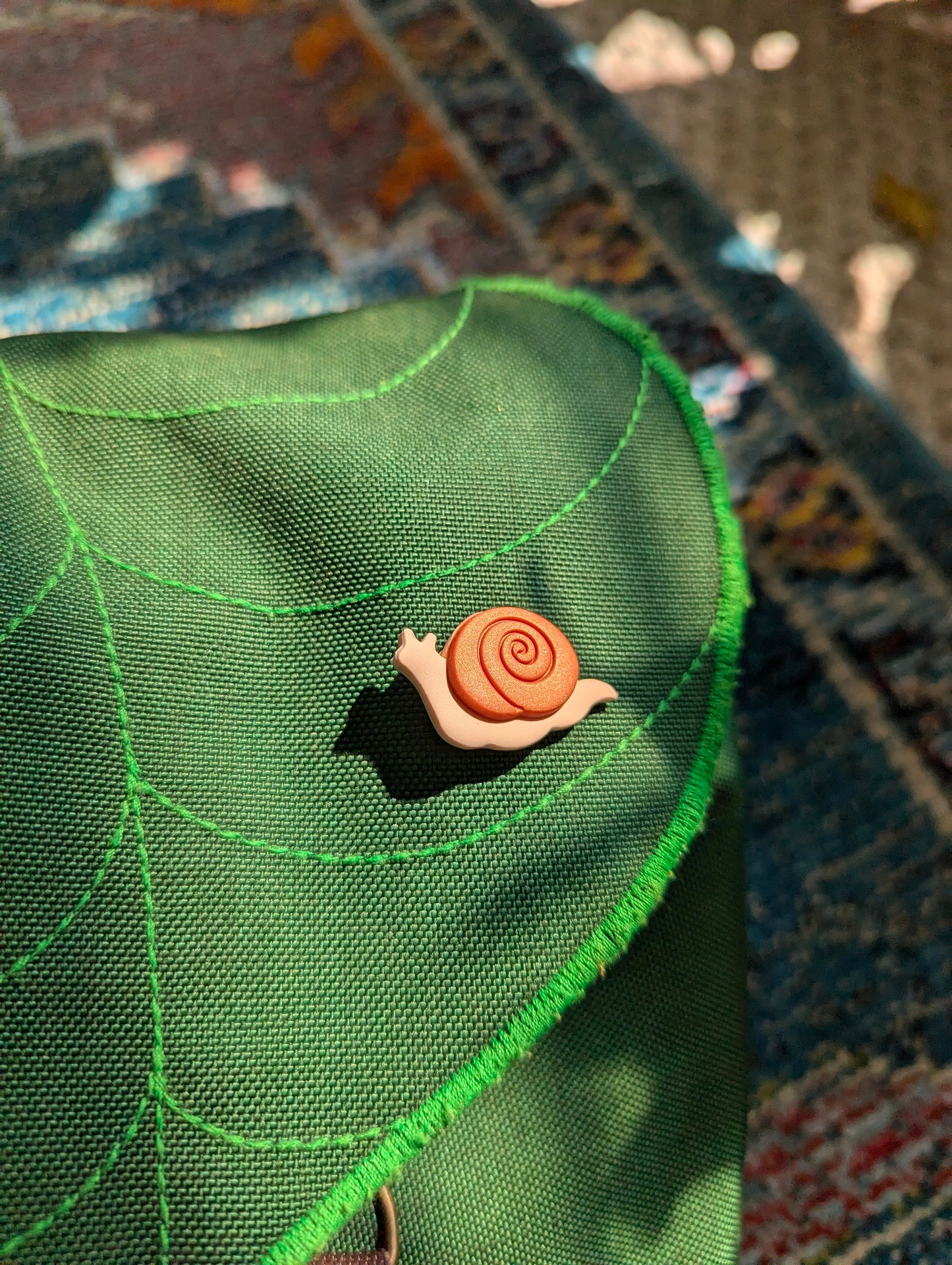 Orange Snail Pin