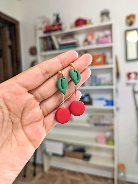 Pair of Cherries - Fruit Earrings