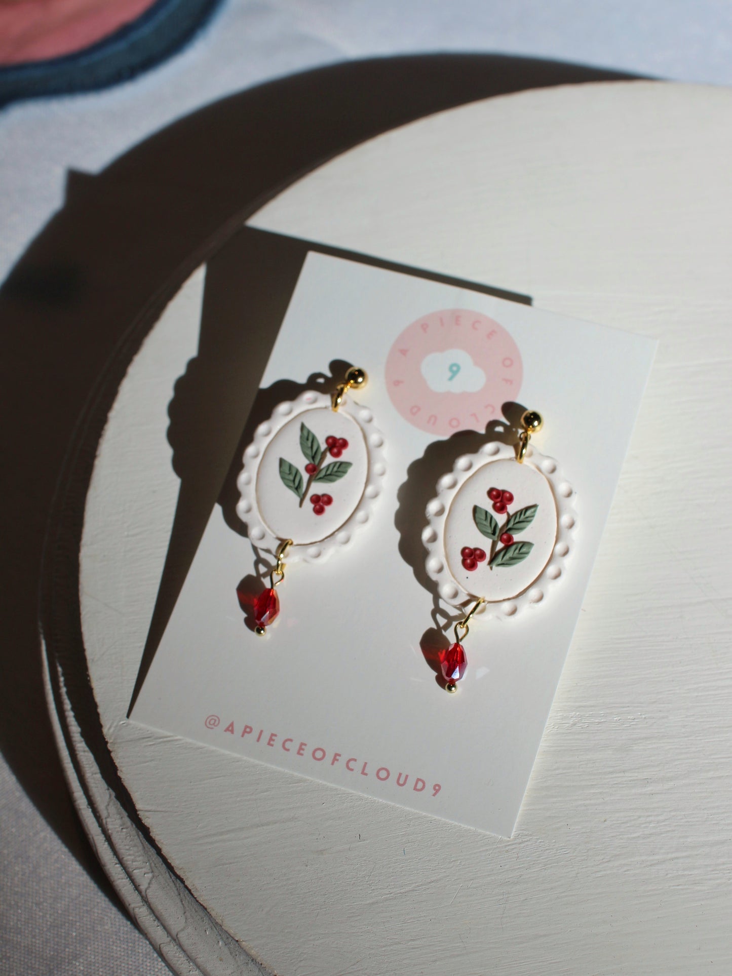 Glistening Holly - Holiday Pendant Earrings