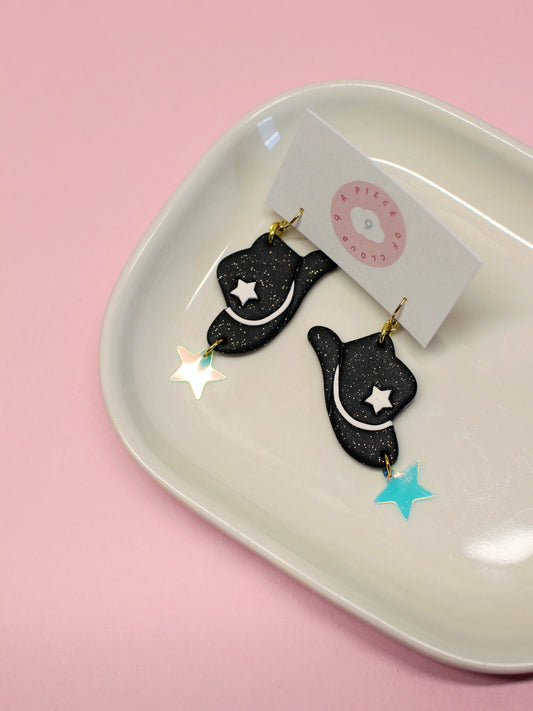 Space Cowgirl Hat Earrings