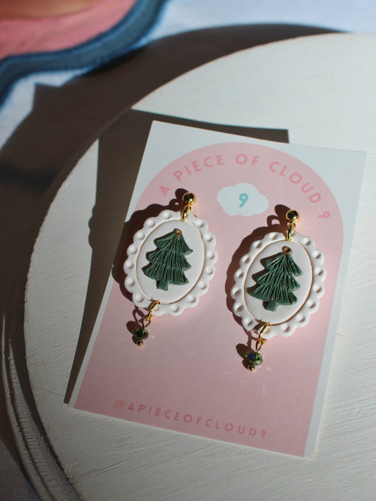 Glimmering Tree Pendant Earrings