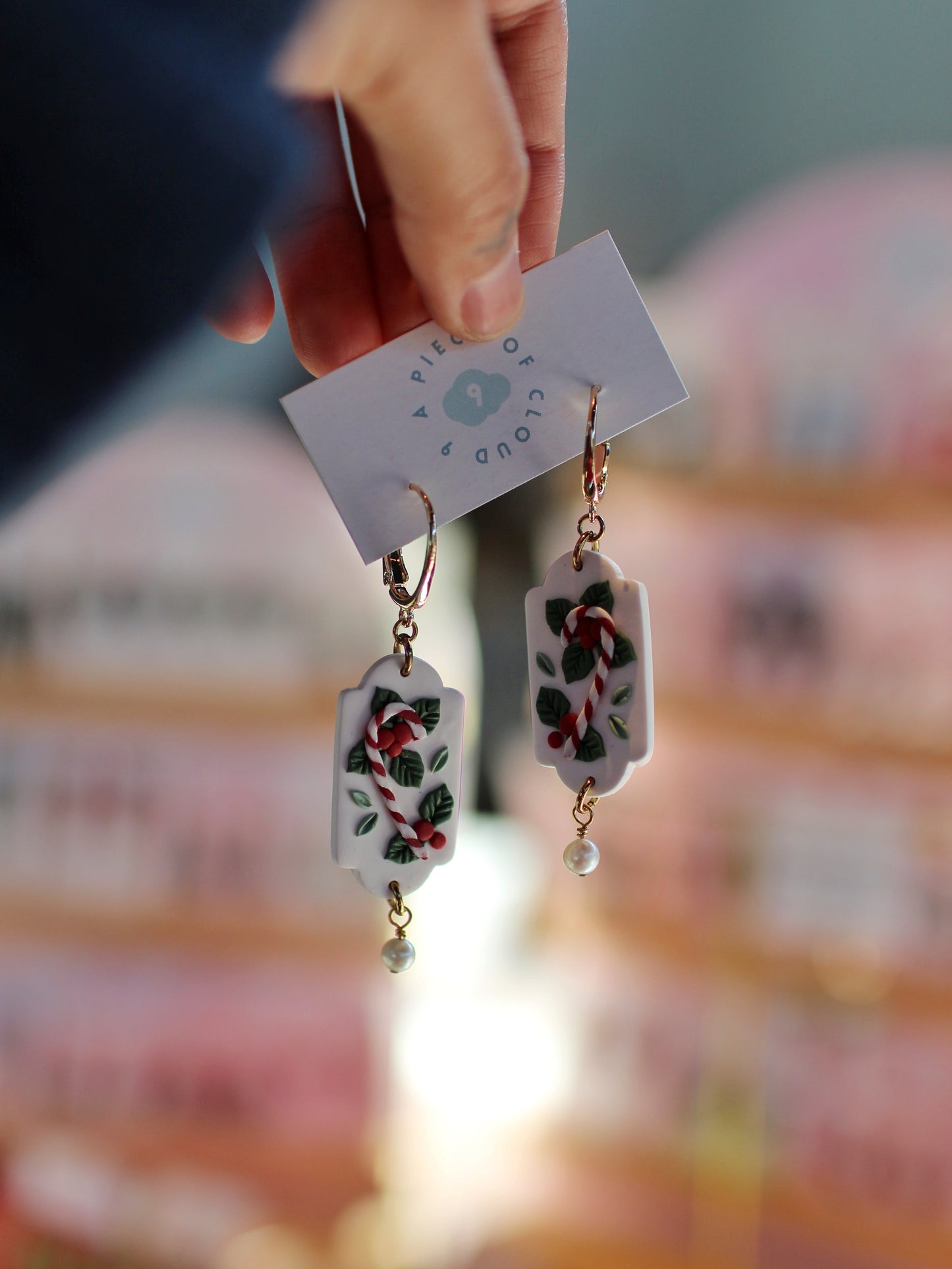 Candycane Clusters - Holiday Earrings