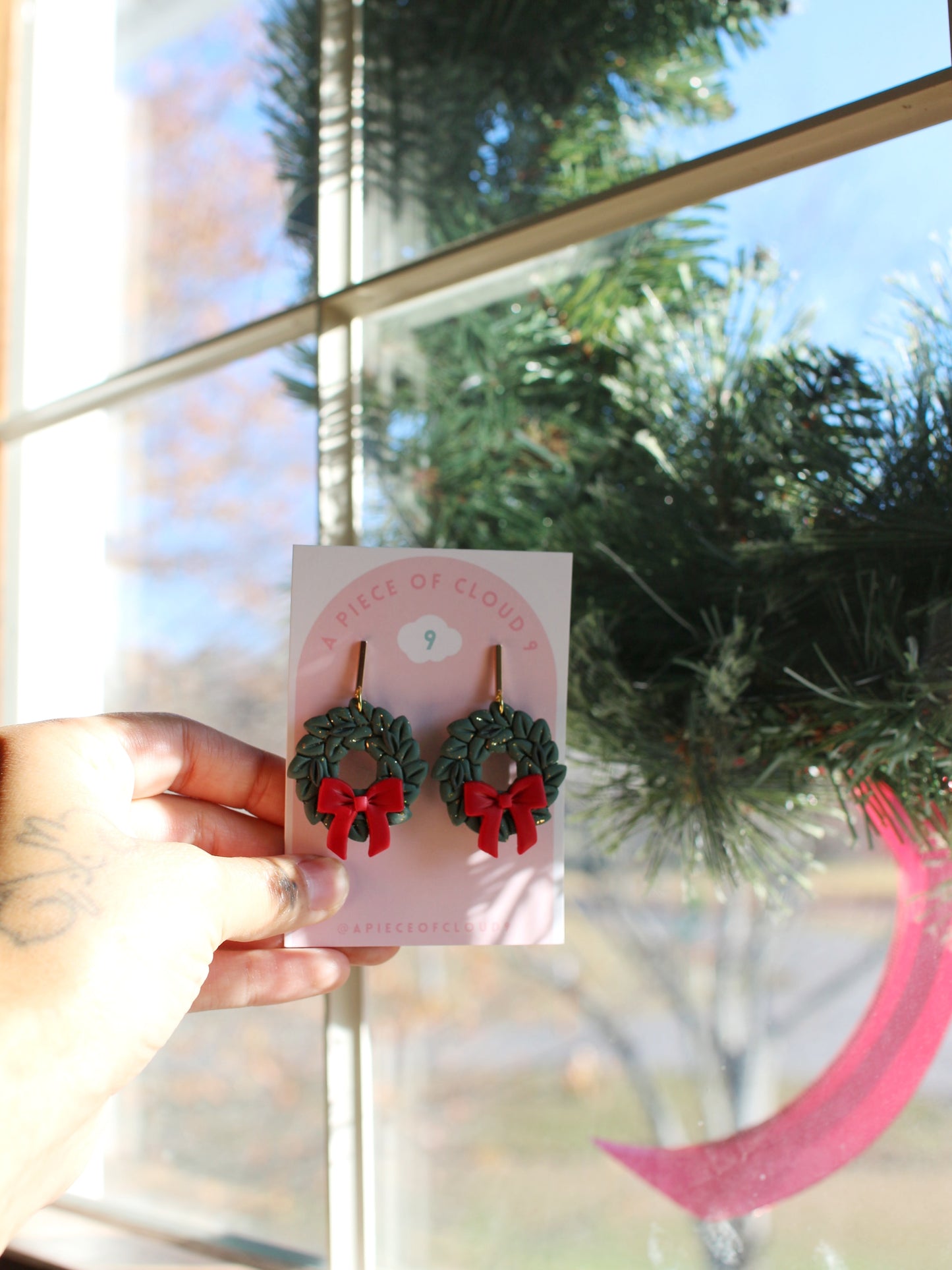 Sparkling Wreaths - Christmas Earrings